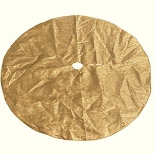 Gold glitter round Christmas tree skirt